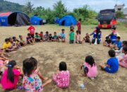 Trauma Healing Digelar Pertamina bagi Anak-anak Korban Erupsi Gunung Ibu di Pos Pengungsian