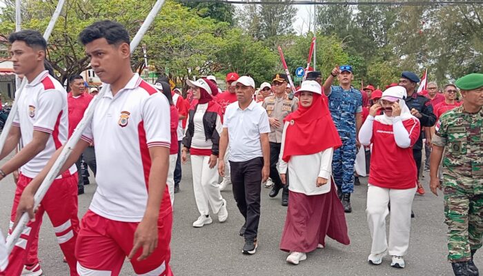 Semarak Kirab Merah Putih Warnai Peringatan HUT ke-80 RI di Kota Tual