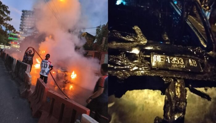 Mobil Terbakar di Jalan Sudirman Ambon, Damkar Kerahkan Dua Unit Armada