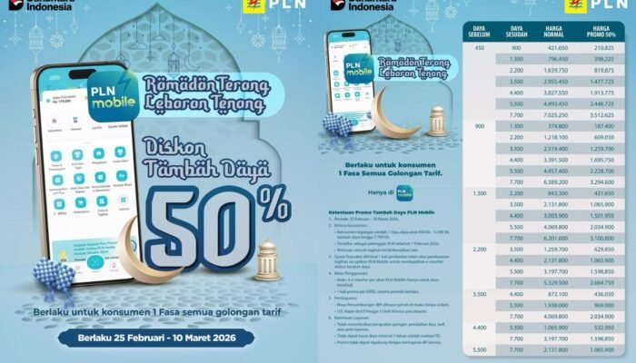 PLN Hadirkan Promo Tambah Daya Diskon 50 Persen Sambut Ramadan dan Idulfitri