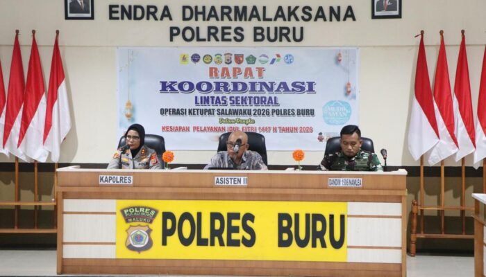 Antisipasi Lonjakan Mudik dan Wisata Lebaran, Polres Buru Perkuat Koordinasi Lintas Sektoral