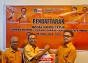 Hadiyanto Junaidi Jadi Pendaftar Pertama Bursa Ketua DPC Hanura Ambon 2026-2031