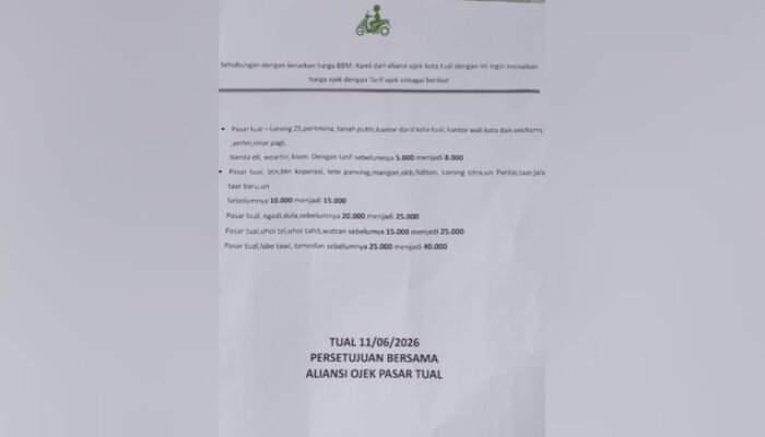 Harga BBM Naik, Tarif Ojek di Kota Tual Melesat Tajam, Kawasan Luar Kota kini Rp 40 ribu