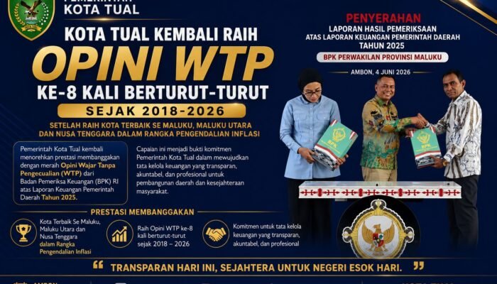 Pemkot Tual Kembali Raih Predikat WTP, Komitmen Tingkatan Pelayanan Publik