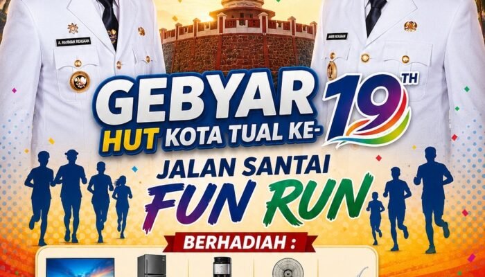 Jelang HUT ke-19, Pemkot Tual Gelar Jalan Santai dan Fun Run