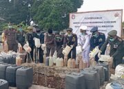 HUT Ke-80 Bhayangkara, Polres Tual Musnahkan 4.127 liter Sopi Hasil Sitaan