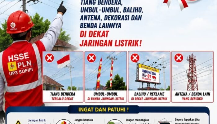 PLN Ingatkan Bahaya Listrik saat Warga Pasang Bendera dan Umbul-Umbul HUT RI