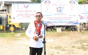 Wali Kota Tual Lakukan Peletakan Batu Pertama Kantor DPD Partai Perindo di Fiditan
